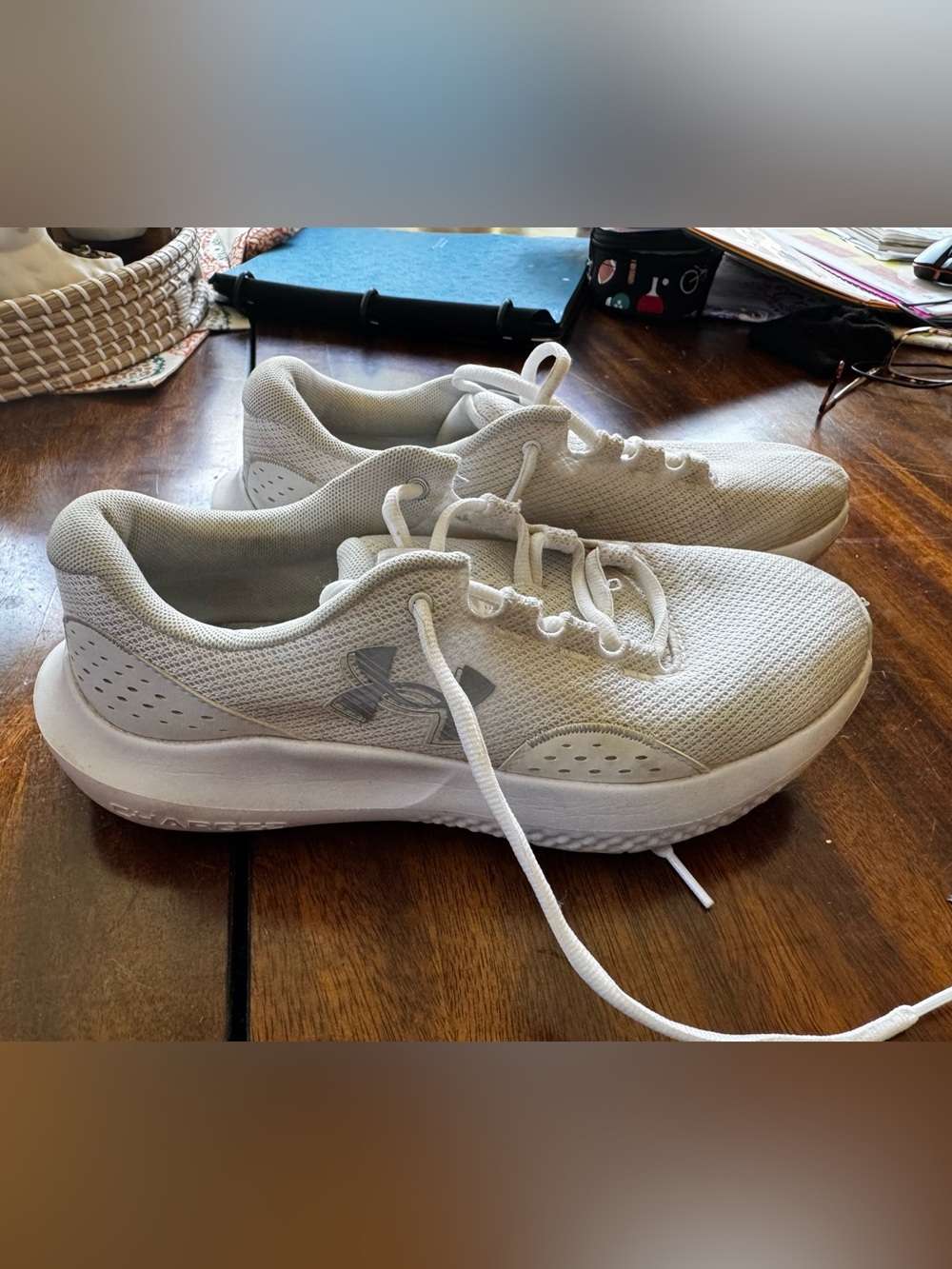 Under Armour Neutral Off-White Mesh Training Sneakers W9